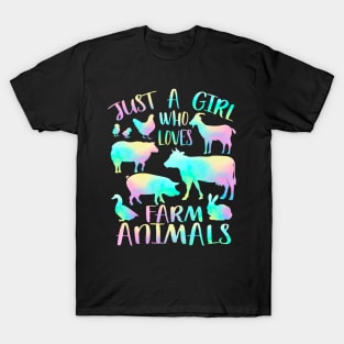 Just a girl who loves farm animals T-Shirt